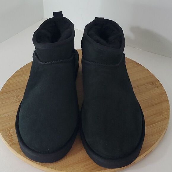 UGG Classic Ultra Mini Boot Black Suede Wool Ankle Shoe Men\'s US 9 New main image 11